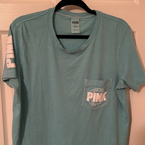 PINK Victoria’s Secret T-shirt Size S Color Blue White - Picture 3 of 12
